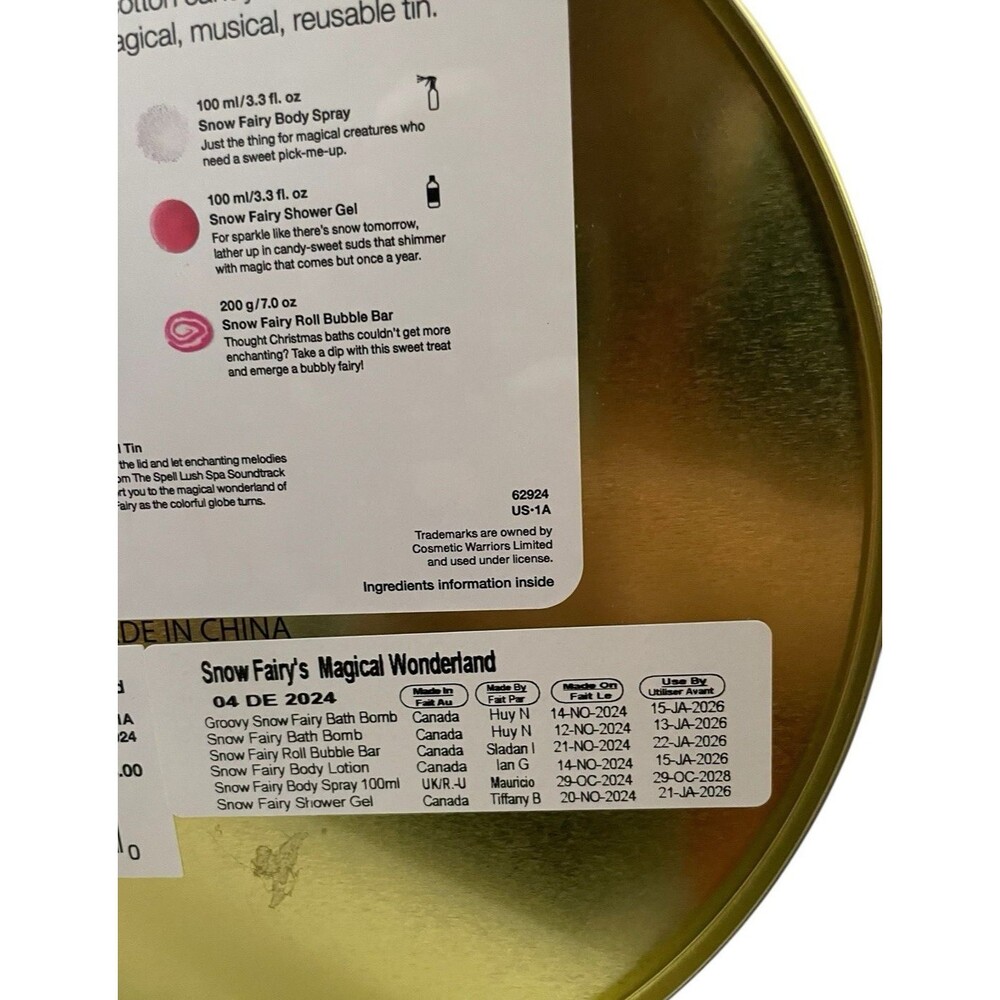 LUSH SNOW FAIRY'S MAGICAL WONDERLAND -  NEW LIMITED EDITION MUSICAL TIN Rare - Picture 6 of 7